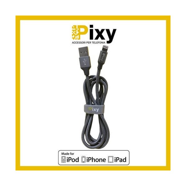 CAVO DATI E ALIMENTAZIONE LIGHTNING IPHONE IPAD 1,2M MFI APPLE PIXY PCV-A01