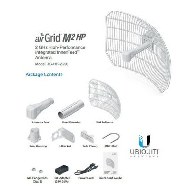 Ubiquiti AirGrid M2 HP 2.4GHz 20 dBi - CPE access point outdoor POE 2,4GHz 20dBi