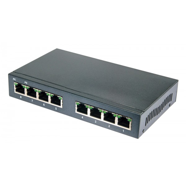 Uplink PoE Switch 7x PoE GE 1x Uplink GE 12-60V