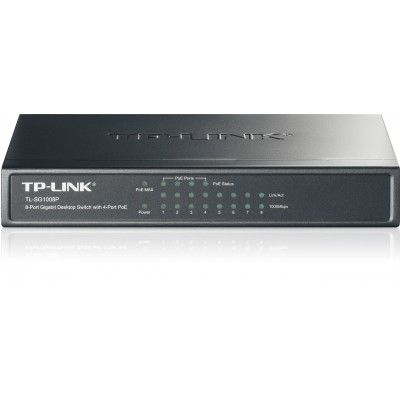 SWITCH 8 porte Gigabit, 4 porte POE TL-SG1008P