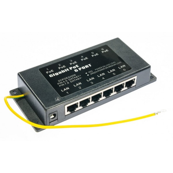 Gigabit POE injector 6-port POE-GIGA-6P