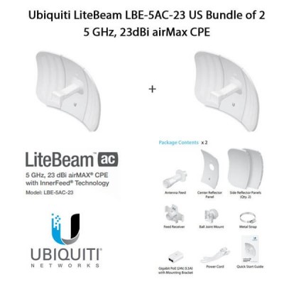 Ubiquiti LiteBeam AC LBE-5AC-23 X2 UNITS - 2 pezzi
