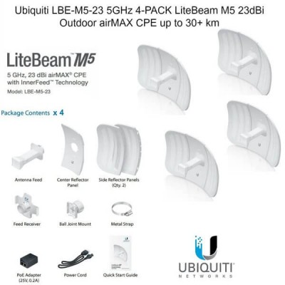 Ubiquiti LiteBeam AC  LBE-5AC-23 X4 UNITS - 4 pezzi