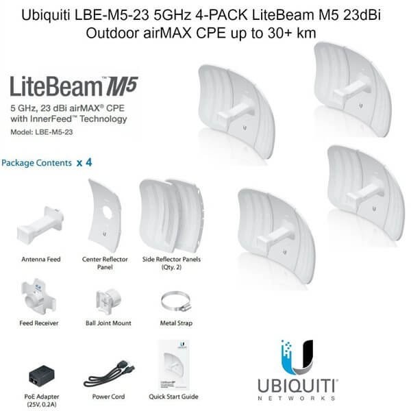 Ubiquiti LiteBeam AC  LBE-5AC-23 X4 UNITS - 4 pezzi