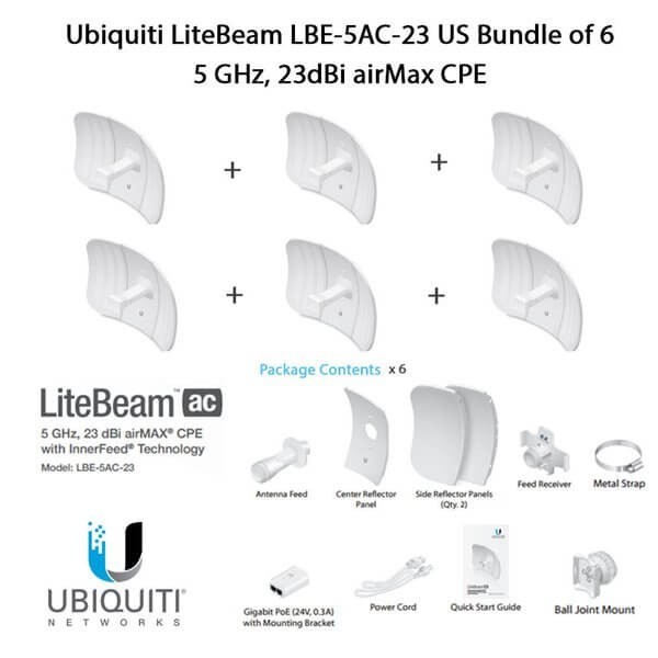 Ubiquiti LiteBeam AC LBE-5AC-23 X6 UNITS - 6 pezzi