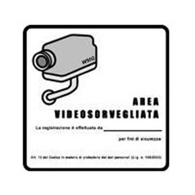 Adesivo obbligatorio per aree videosorvegliate - ADESIVO AREA VIDEOSORVEGLIATA PVC