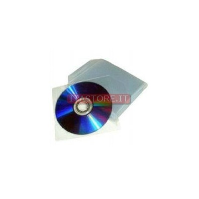 100 bustine in plastica pvc con aletta per cd e dvd