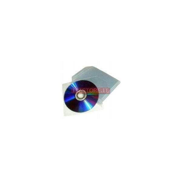 100 bustine in plastica pvc con aletta per cd e dvd