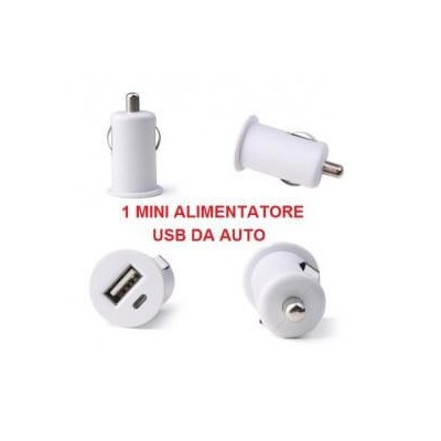 Mini Alimentatore caricatore Bianco universale USB 5 V da auto per Iphone Ipod cellulari MP3 MP4
