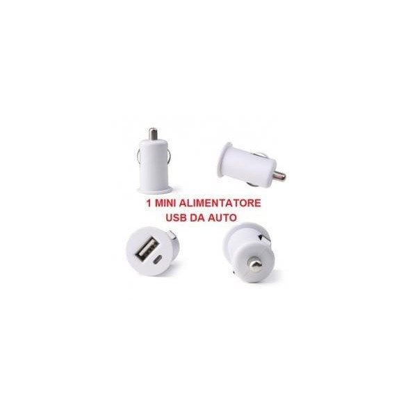 Mini Alimentatore caricatore Bianco universale USB 5 V da auto per Iphone Ipod cellulari MP3 MP4