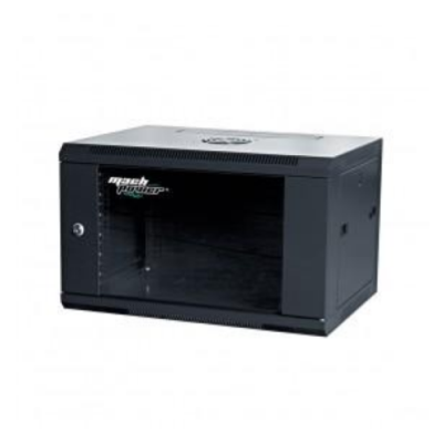 RACK A PARETE 6U 600X450X370 (1VEN,4MON.) LAT.REM., NERO