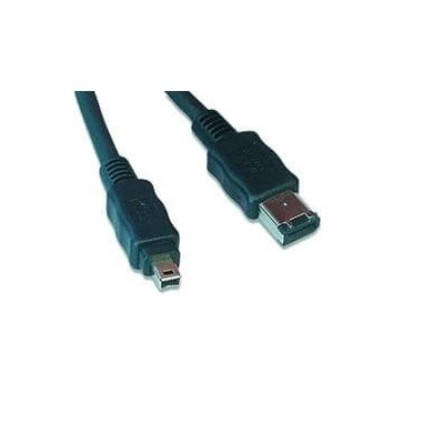 Cavo Firewire IEEE 1394 4P/6P 4/6P 400 Mbps maschio maschio colore nero lungo 1,8 metri