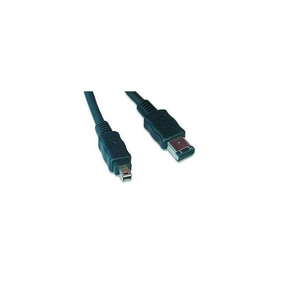 Cavo Firewire IEEE 1394 4P/6P 4/6P 400 Mbps maschio maschio colore nero lungo 1,8 metri