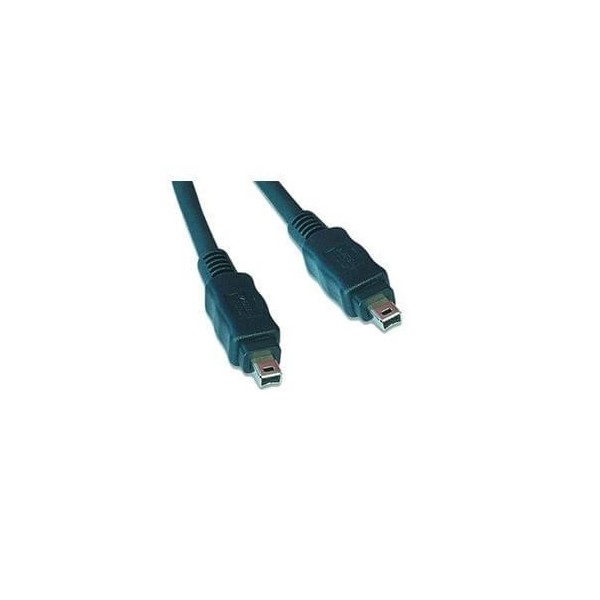 Cavo Firewire IEEE 1394 4P/4P 4/4P 400 Mbps maschio maschio colore nero lungo 1,8 metri