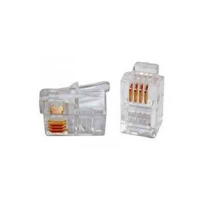 Kit 10 Plug per cavo telefonici RJ11 6P4C 6poli e 4 contatti con connettori oro