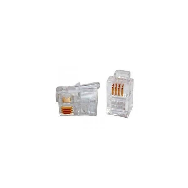 Kit 10 Plug per cavo telefonici RJ11 6P4C 6poli e 4 contatti con connettori oro