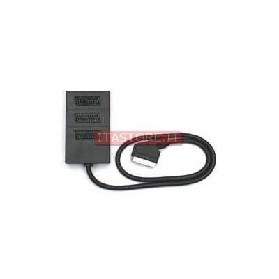Multipresa multiporta sdoppiatore multiscart 3 prese ingressi Scart colore nero con cavo 40 cm