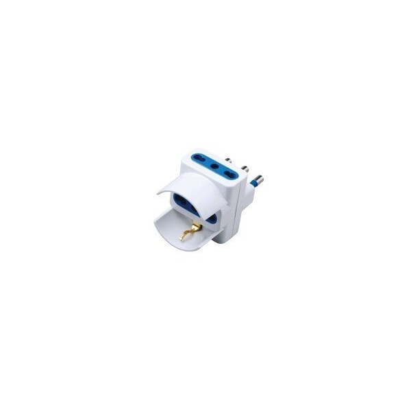 Adattatore multipresa schuko con spina 10A e prese 10A/16A
