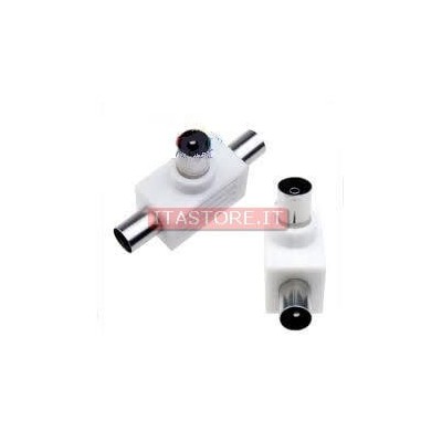 Kit 2 sdoppiatori duplicatore a T per cavo antenna TV coassiale per collegare 2 apparecchi