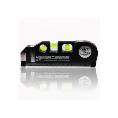 Livella laser e a bolle Pro 3 con metro 2.5 mt, righello, 3 fasci laser a luce rossa
