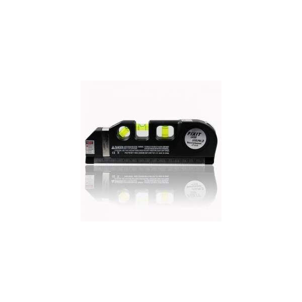 Livella laser e a bolle Pro 3 con metro 2.5 mt, righello, 3 fasci laser a luce rossa