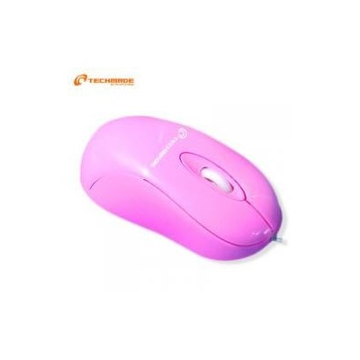 Mini mouse ottico USB rosa con cavo retrattile Techmade TM-1060