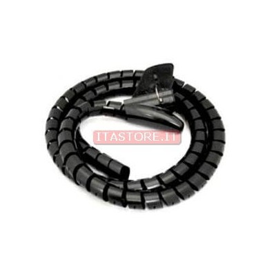 Avvolgi copri cavi a spirale mangia cavi colore nero lungo 1,5 metri