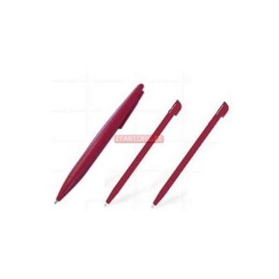 Kit confezione 3 pennini grande e normale touch screen per Nintendo Dsi XL DSiXL colore rosso