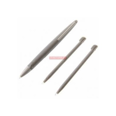 Kit confezione 3 pennini grande e normale touch screen per Nintendo Dsi XL DSiXL colore grigio