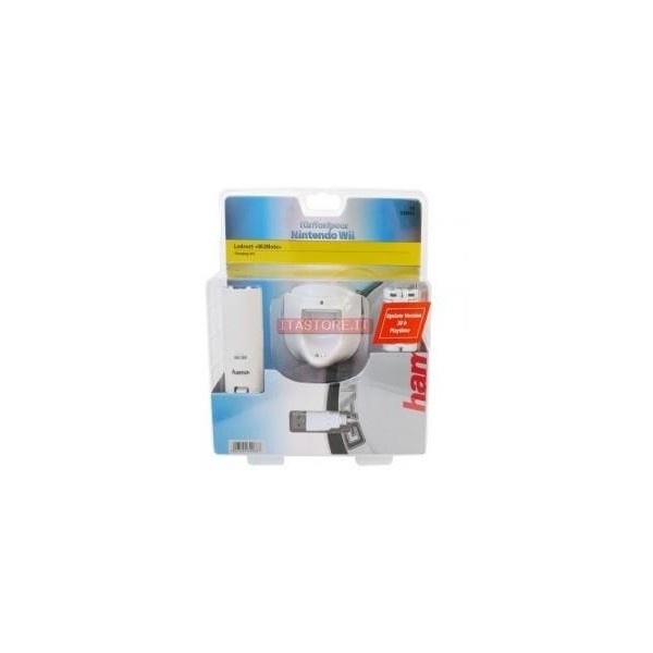 Stazione di ricarica per Nintendo Wii con 1 batteria ricaricabile 1200mAh + coperchio e cavo usb
