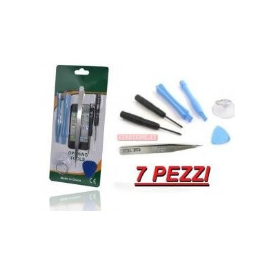 Kit 7 accessori smontaggio riparazione con cacciavite pinza leverino per cellulari console iPhone