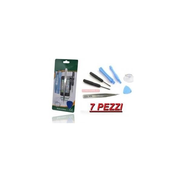 Kit 7 accessori smontaggio riparazione con cacciavite pinza leverino per cellulari console iPhone