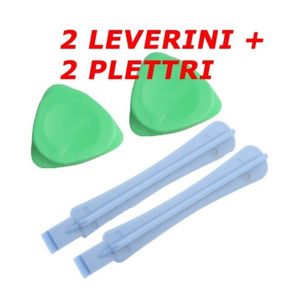 Kit 4 accessori smontaggio riparazione con plettro e leverino smartphone console iPhone 