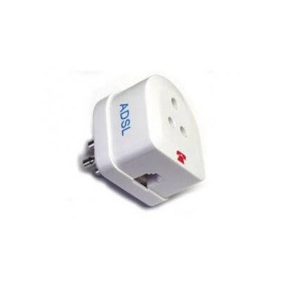 Filtro ADSL RJ11 tripolare per linea telefonica con 1 ingresso femmina e 1 ingresso tripolare