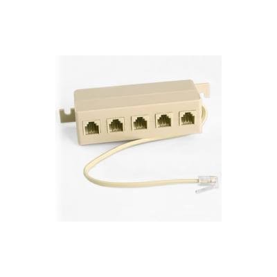 Adattatore sdoppiatore splitter telefono con 5 porte uscite prese RJ11 e 1 entrata maschio