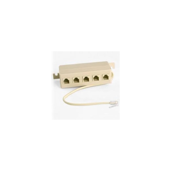 Adattatore sdoppiatore splitter telefono con 5 porte uscite prese RJ11 e 1 entrata maschio