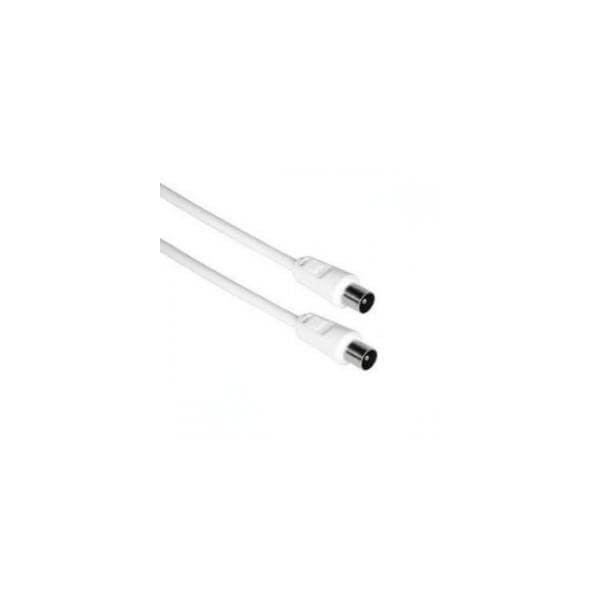Cavo antenna TV coassiale schermato maschio maschio bianco lungo 1.5 metri