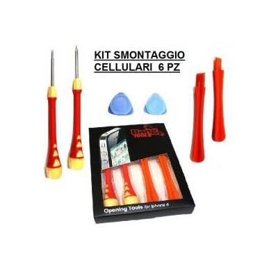 Kit 6 accessori smontaggio riparazione con cacciaviti plettro leverino per cellulari console iPhone