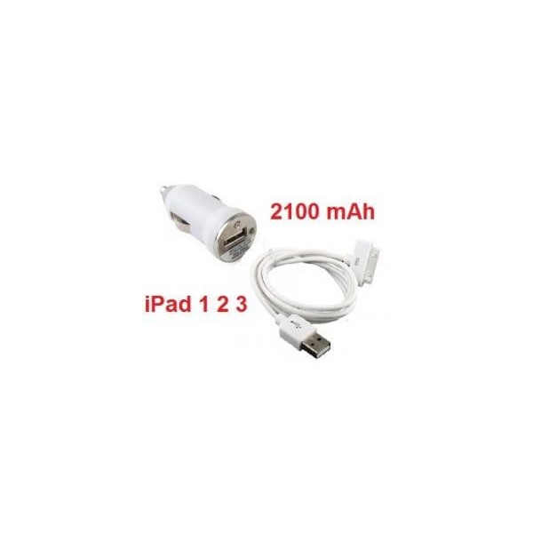 Caricabatterie 2 pezzi alimentatore da auto per Ipad 2 3 Iphone 3 4 4S Ipod 2100 MAH