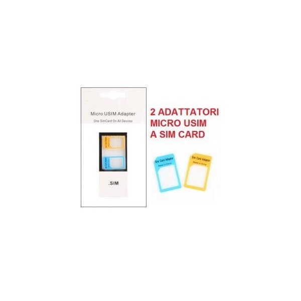 2 Adattattori da micro USIM Microsim a SIM card normale per Iphone Ipad