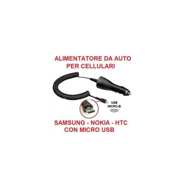 Caricabatterie da auto con led per cellulari Samsung Nokia HTC con micro USB