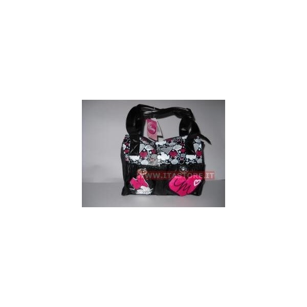 Borsa Disney nera Topolina con maniche e tracolla con tasche e cuore Rosa in rilievo