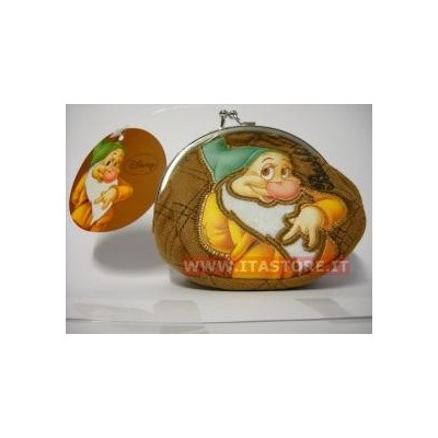 Borsellino borsello Disney portamonete Mammolo Bashful marrone con chiusura a scatto