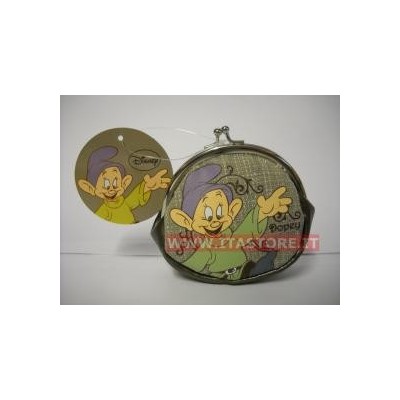 Borsellino borsello Disney portamonete Cucciolo Dopey marrone con chiusura a scatto