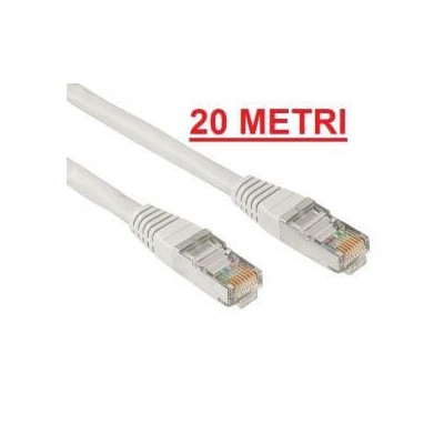 Cavo di Rete Lan ethernet schermato Cat 5E lungo 20 metri colore grigio in confezione