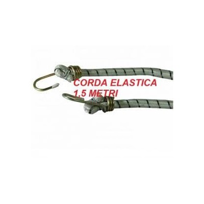 Corda elastica portapacchi con 2 ganci in ferro lunga 1,5 metri