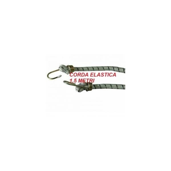 Corda elastica portapacchi con 2 ganci in ferro lunga 1,5 metri