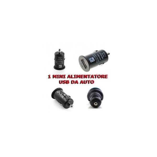 Mini Alimentatore caricatore Nero universale USB 5 V da auto per Iphone Ipod cellulari MP3 MP4