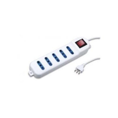 Multipresa 5 prese posizioni 10/16A bipasso con interruttore e spina 16A e led rosso