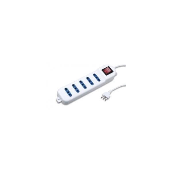 Multipresa 5 prese posizioni 10/16A bipasso con interruttore e spina 16A e led rosso
